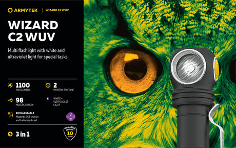 Armytek Wizard C2 WUV Multipurpose Rechargeable LED Torch