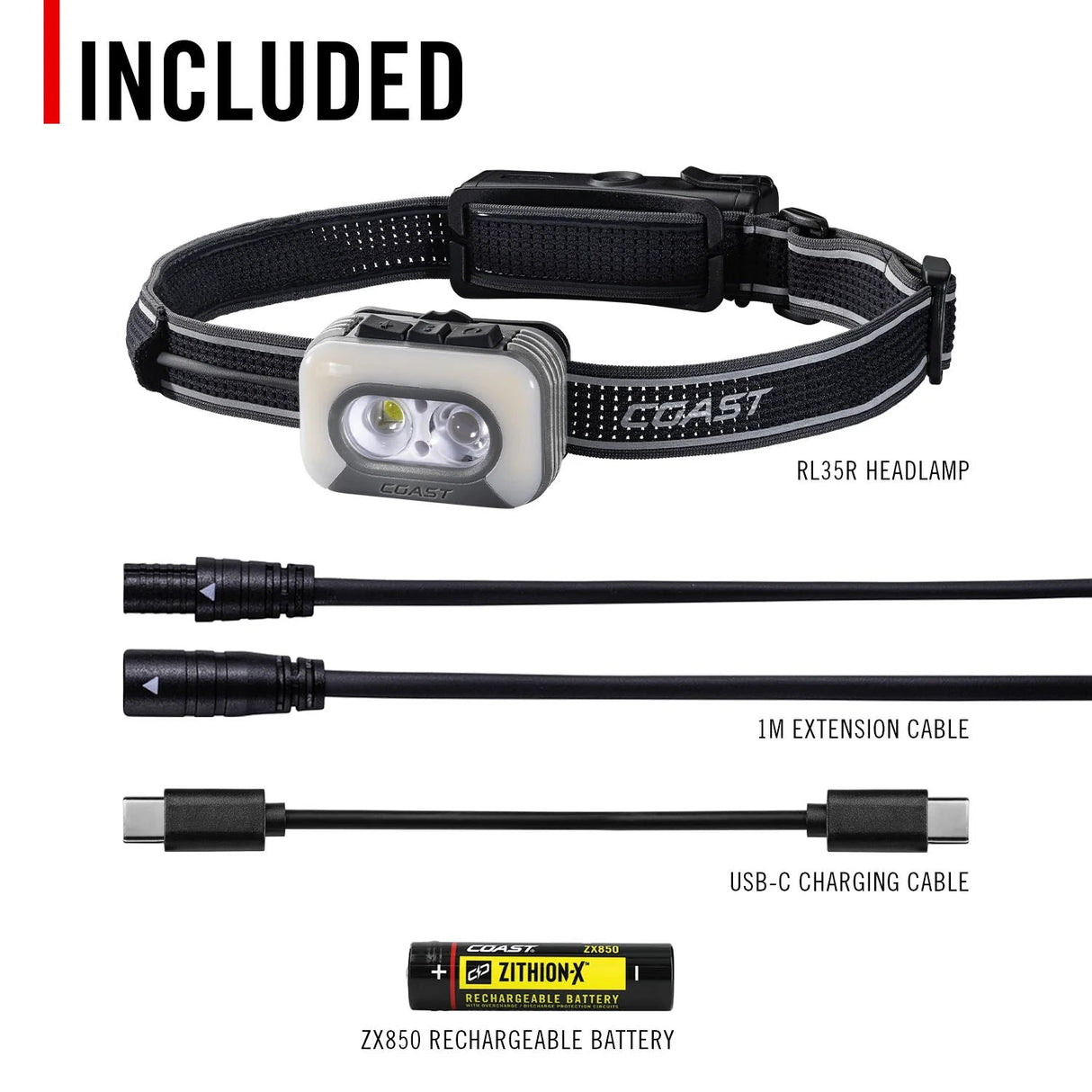 Coast RL35R Voice Activated Rechargeable LED Head Torch