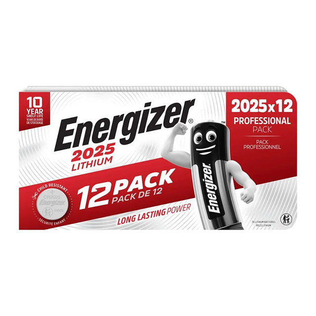 Energizer CR2025 3 V Lithium Battery (Pack of 12)