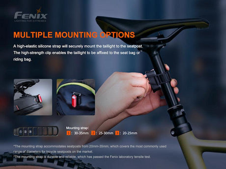 Fenix BC05R V2.0 Rechargeable Rear Red LED Bike Light