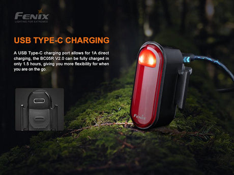 Fenix BC05R V2.0 Rechargeable Rear Red LED Bike Light