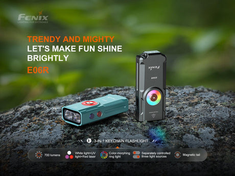 Fenix E06R Rechargeable LED Key Ring Torch and Laser