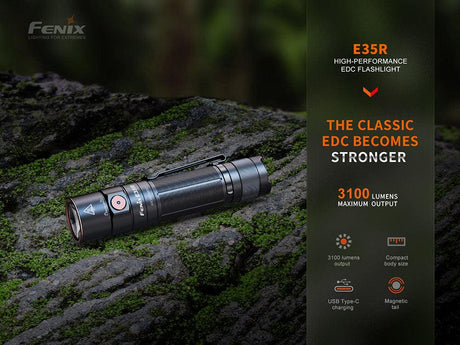 Fenix E35R Rechargeable LED Torch + FREE AOD-S V2.0 Diffuser