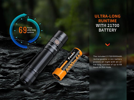 Fenix E35R Rechargeable LED Torch + FREE AOD-S V2.0 Diffuser