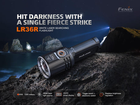 Fenix LR36R Rechargeable LEP Searchlight with LED Semi Floodlight