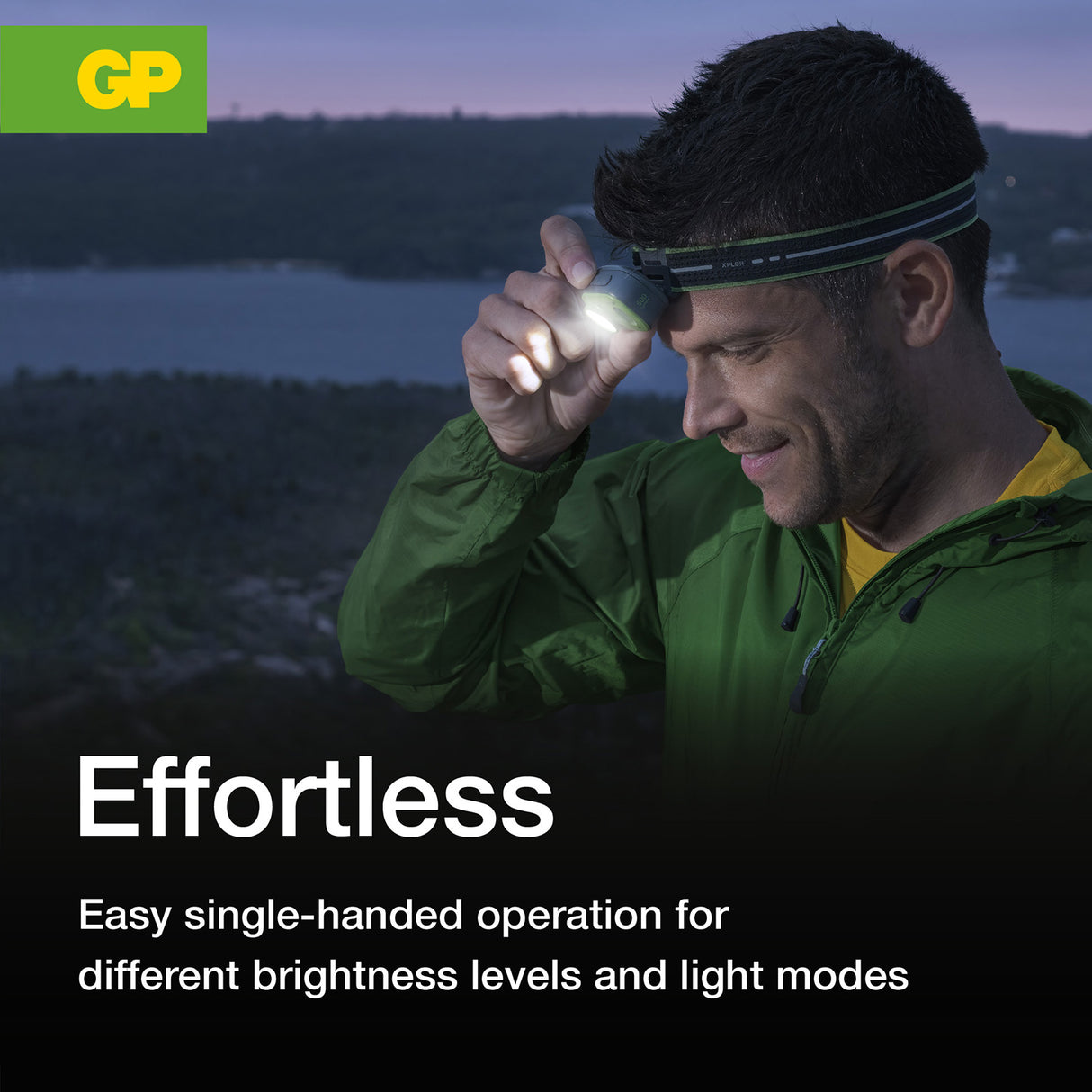 GP Xplor PHR17 Compact Trail Runner Rechargeable LED Head Torch