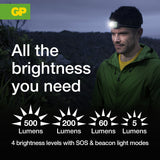 GP Xplor PHR17 Compact Trail Runner Rechargeable LED Head Torch