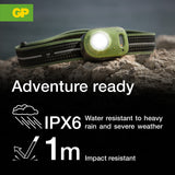 GP Xplor PHR17 Compact Trail Runner Rechargeable LED Head Torch