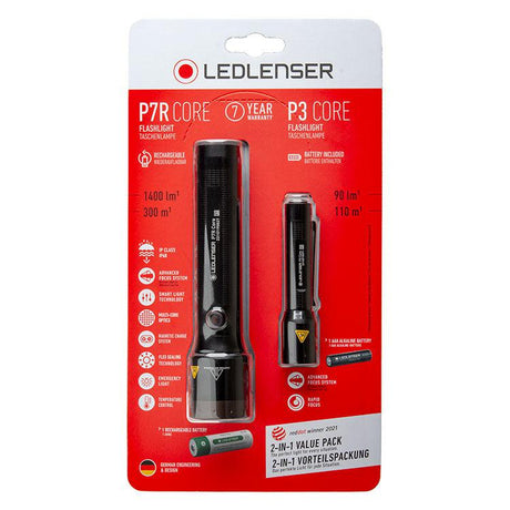 Ledlenser P7R CORE Rechargeable LED Torch + P3 CORE Bundle