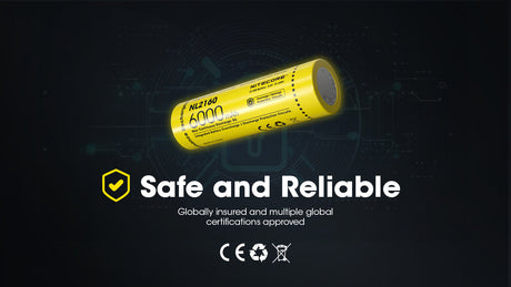 Nitecore 21700 3.6 V, 6000 mAh Lithium-ion Protected Battery (NL2160)