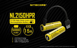 Nitecore 21700 USB-C Rechargeable 5000 mAh 15 A High Discharge Lithium-ion Protected Battery (NL2150HPR)