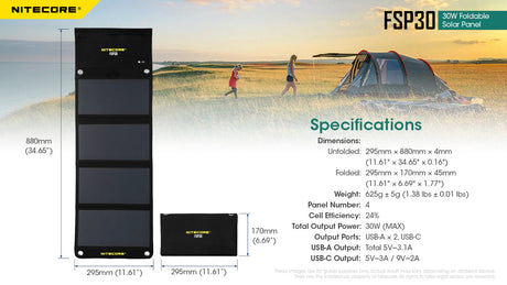 Nitecore FSP30 30W Solar Panel