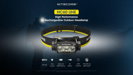 Nitecore HC60 UHE Rechargeable LED Head Torch