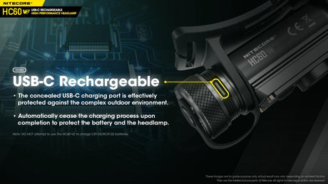 Nitecore HC60 V2 Rechargeable LED Head Torch