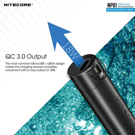 Nitecore NPB1 Waterproof 5000 mAh Power Bank