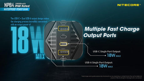 Nitecore NPB4 Waterproof 20000 mAh Power Bank