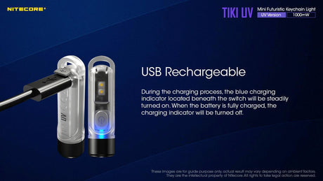 Nitecore TIKI UV & White Rechargeable LED Key Ring Torch