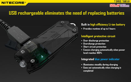 Nitecore Tube Ultraviolet Rechargeable LED Key Ring Torch