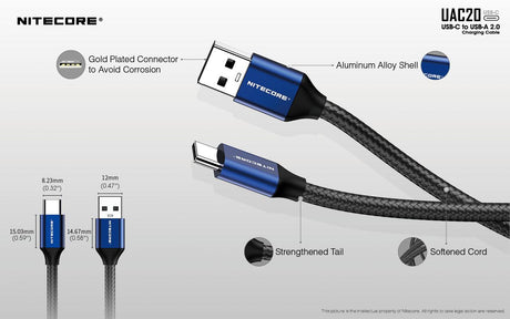 Nitecore UAC20 USB-C Charging Cable