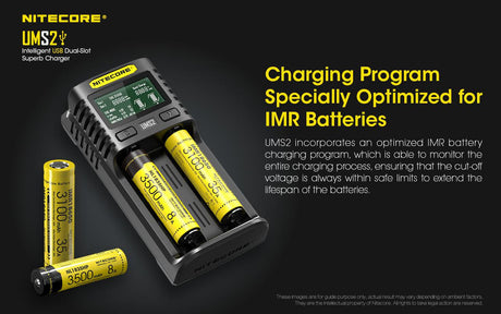 Nitecore UMS2 Dual Bay USB Li-ion/NiMH Battery Charger