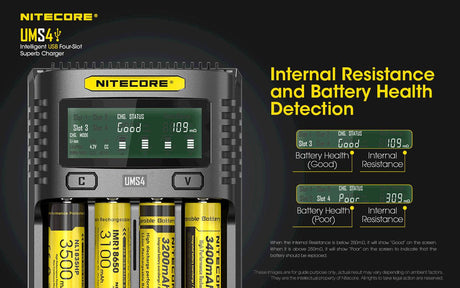 Nitecore UMS4 Four Bay USB Li-ion/NiMh Battery Charger