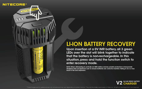 Nitecore V2 Dual Bay In-Car Speedy Li-ion Charger