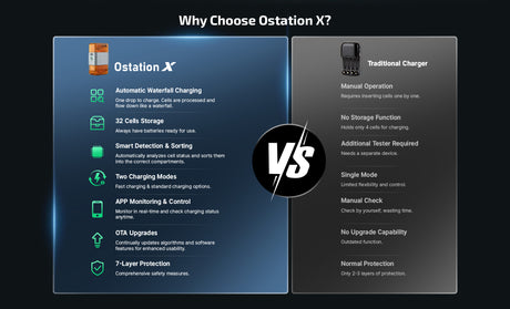 Ostation X 3-in-1 Automatic Rechargeable AA Battery Charger