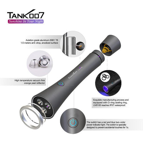 Tank007 UV6100 Ultraviolet Pet Urine Detection LED Torch with USB Rechargeable Battery (365 nm)