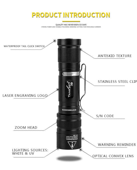 White LED & Ultraviolet LED Dual Function Torch