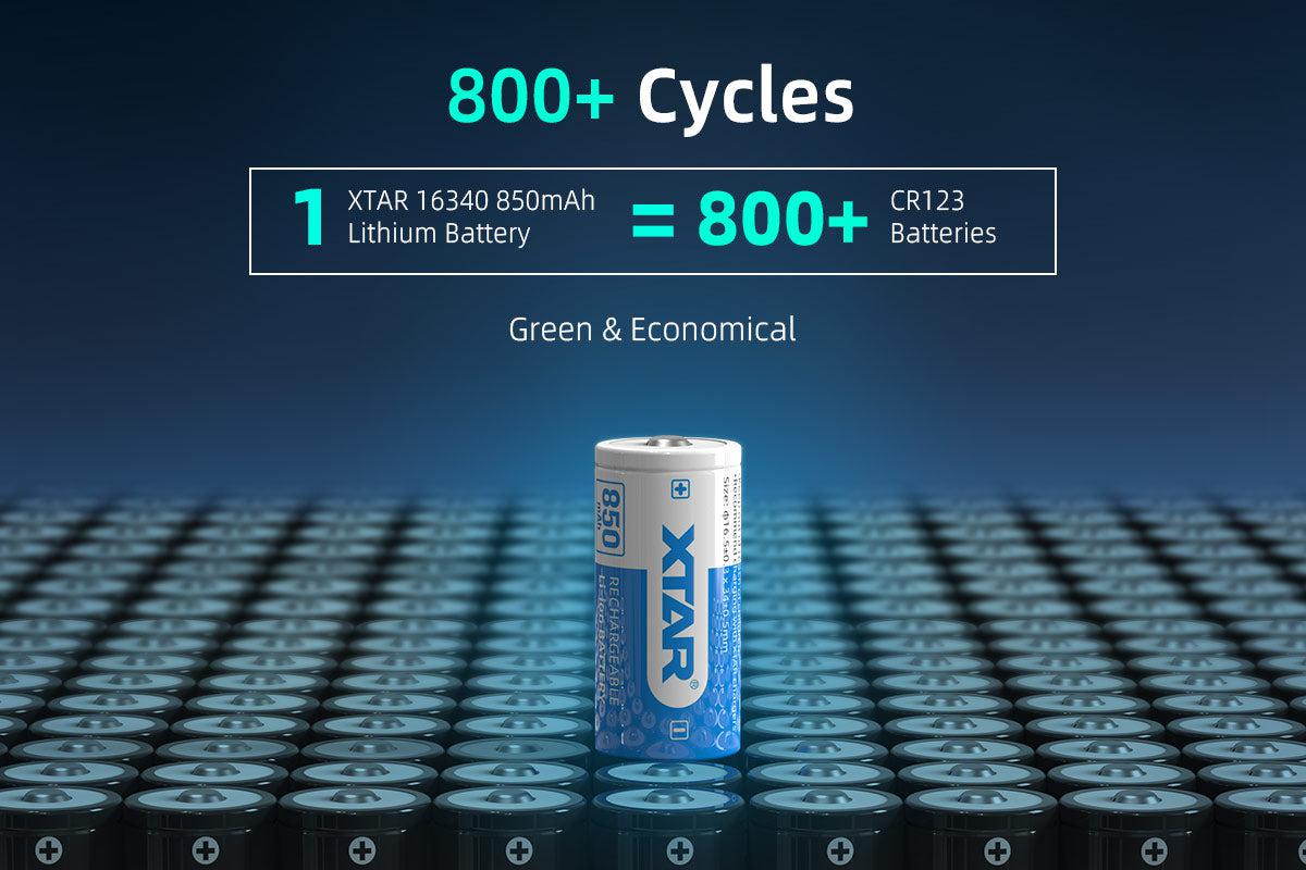 Xtar 16340 3.6 V, 850 mAh Li-ion Protected Battery